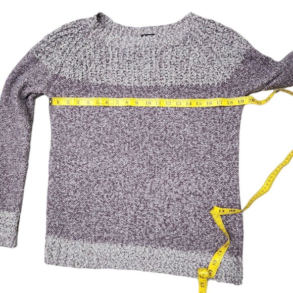FATE Women's Clairina Textured Pullover Scoop Purple Gray Sweater Size S - Picture 5 of 6